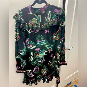 Black + Abstract Print swing mini/knee length dress